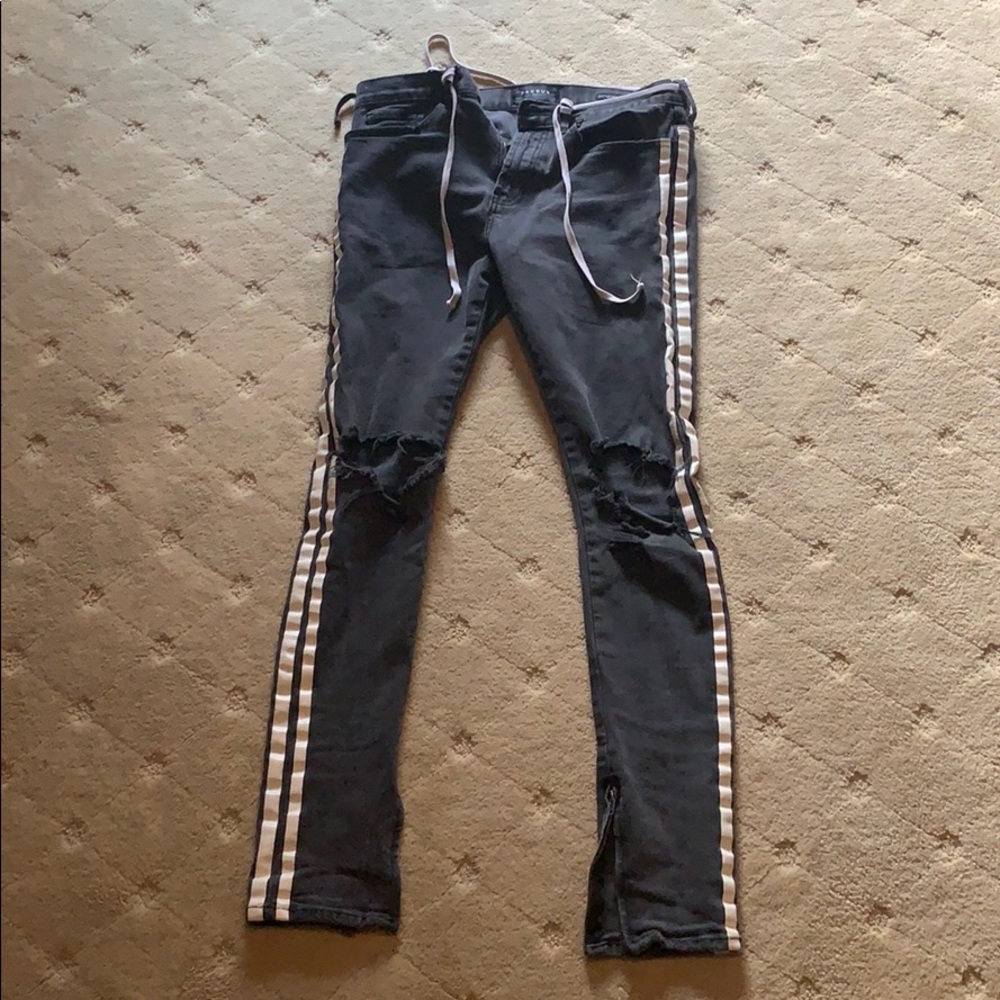 PacSun ripped skinny jeans w/ stripes